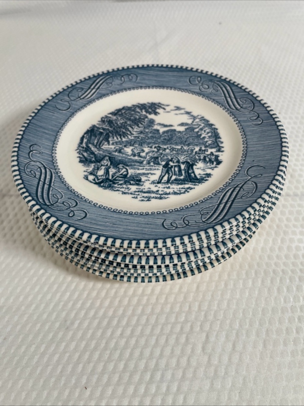 Currier & Ives “Harvest “ 6 5/8”Bread/Dessert Plates. Set of 7.